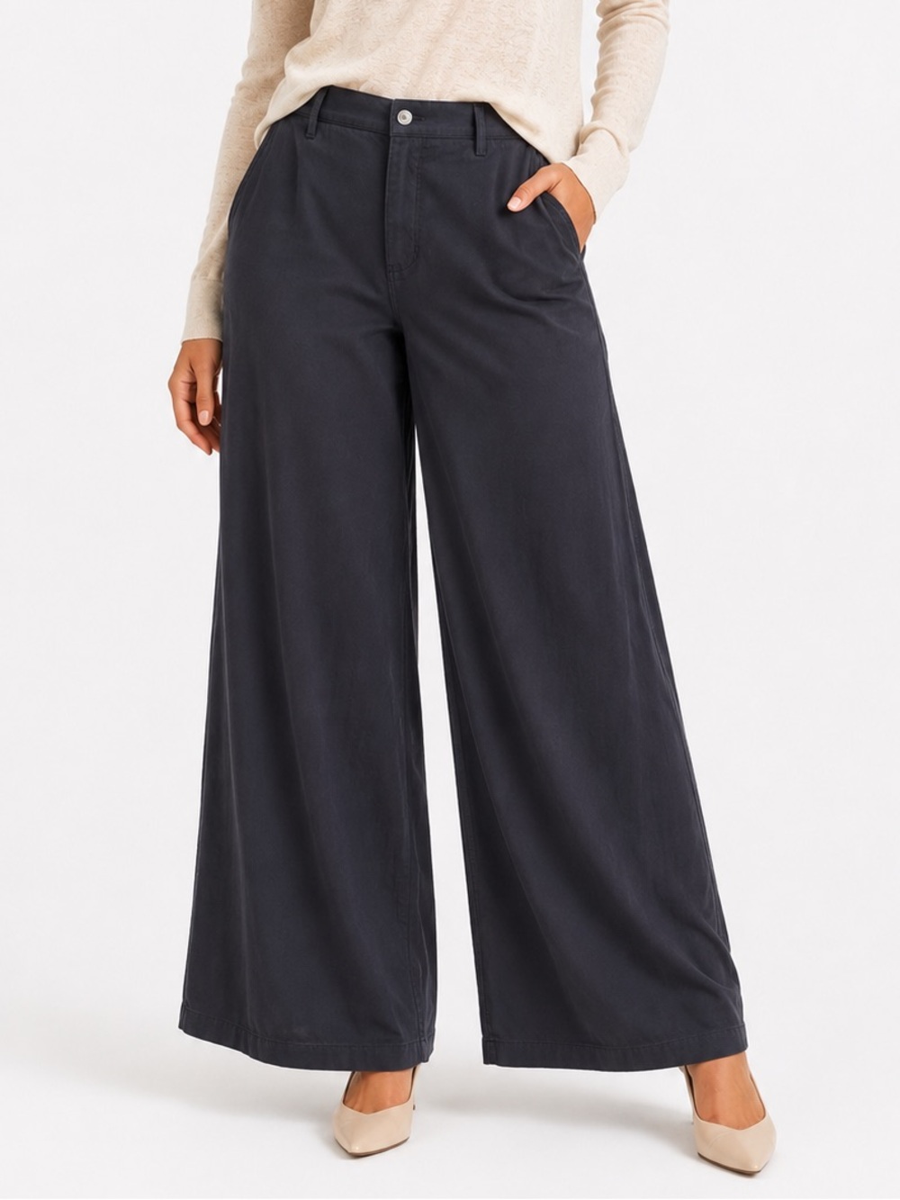 Women’s LOFT Wide Leg Pants in soft Black in size 18